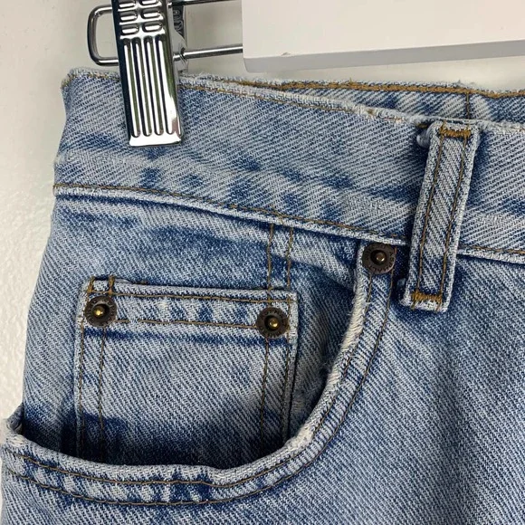 Vintage High Waisted Cropped Embroidered Hem Jeans - Picture 9 of 10